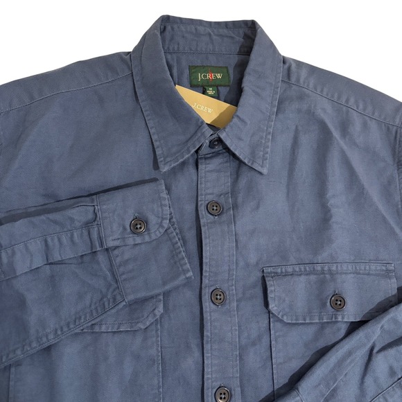 J.Crew Other - New J.Crew Linen Blend Button Down Shirt Mens M Blue Long Sleeve Two Pockets NWT